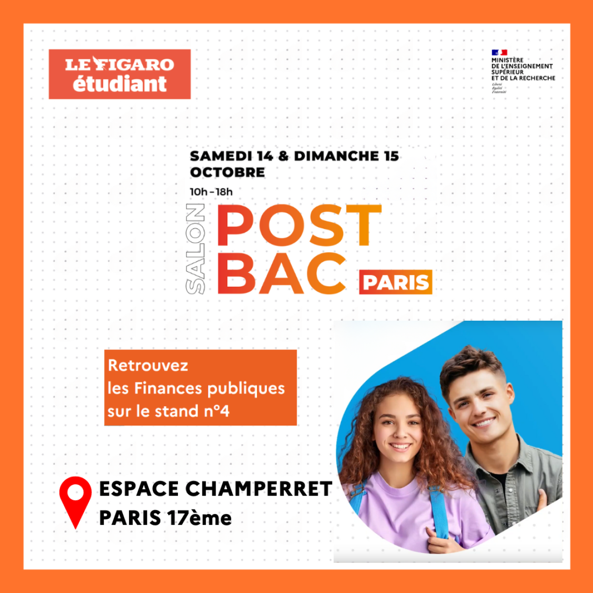 Salon post bac Paris - Espace Champerret Samedi 14 & dimanche 15 octobre 2023 10h-18h