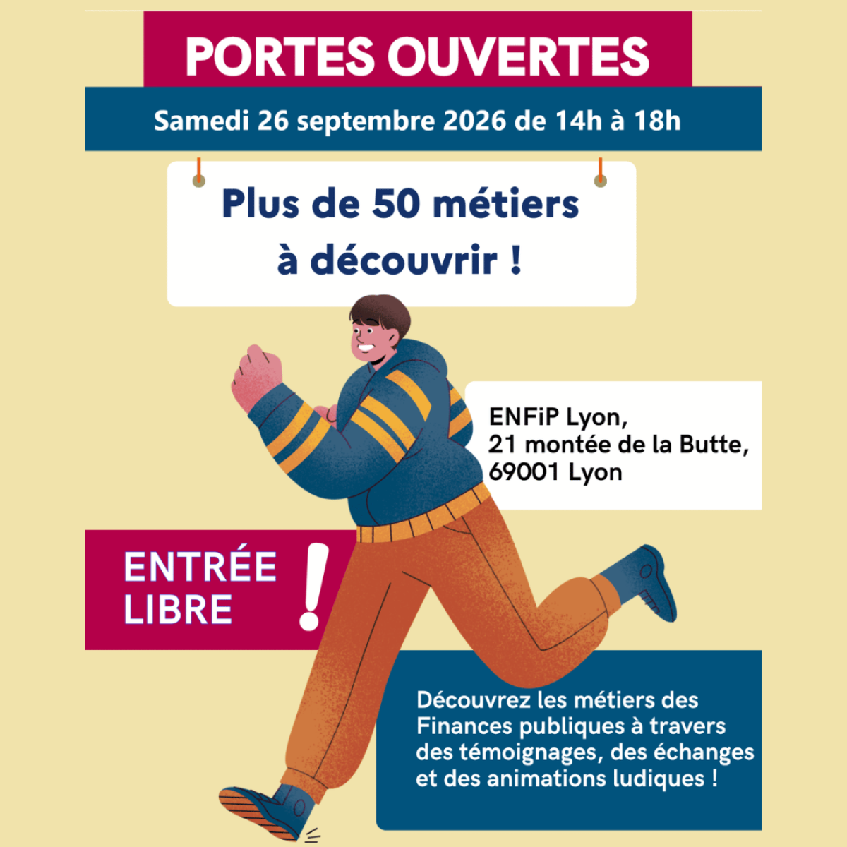 Journée Portes Ouvertes - Samedi 26 septembre 2026 de 14 à 18h - Plus de 50 métiers à découvrir !